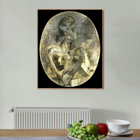 INVIN ART Framed Canvas Giclee Print Art 1910 Femme _la mandoline by Pablo Picasso Wall Art Living Room Home Office Decorations