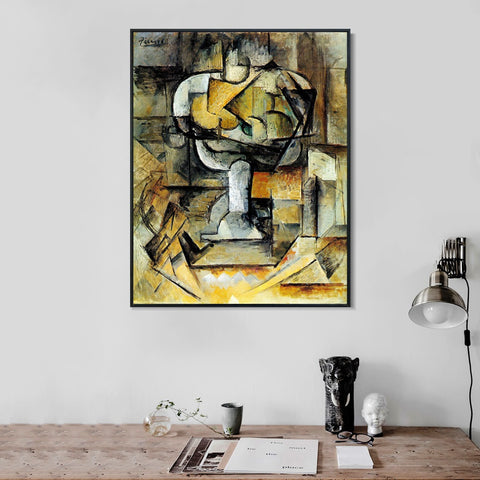 INVIN ART Framed Canvas Giclee Print Art 1910 Le compotier by Pablo Picasso Wall Art Living Room Home Office Decorations
