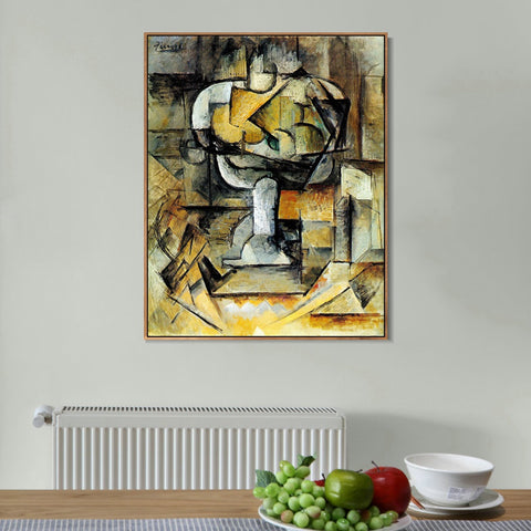 INVIN ART Framed Canvas Giclee Print Art 1910 Le compotier by Pablo Picasso Wall Art Living Room Home Office Decorations