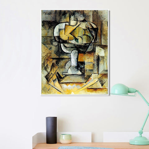 INVIN ART Framed Canvas Giclee Print Art 1910 Le compotier by Pablo Picasso Wall Art Living Room Home Office Decorations