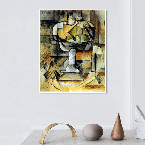 INVIN ART Framed Canvas Giclee Print Art 1910 Le compotier by Pablo Picasso Wall Art Living Room Home Office Decorations