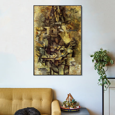 INVIN ART Framed Canvas Giclee Print Art 1911 La mandoliniste by Pablo Picasso Wall Art Living Room Home Office Decorations