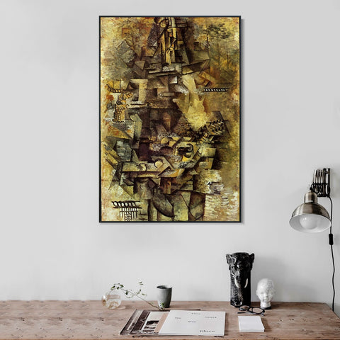 INVIN ART Framed Canvas Giclee Print Art 1911 La mandoliniste by Pablo Picasso Wall Art Living Room Home Office Decorations