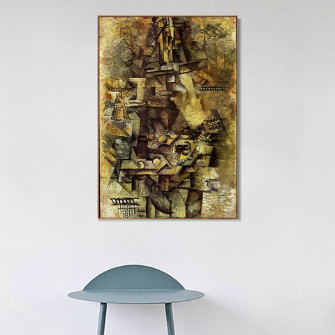 INVIN ART Framed Canvas Giclee Print Art 1911 La mandoliniste by Pablo Picasso Wall Art Living Room Home Office Decorations