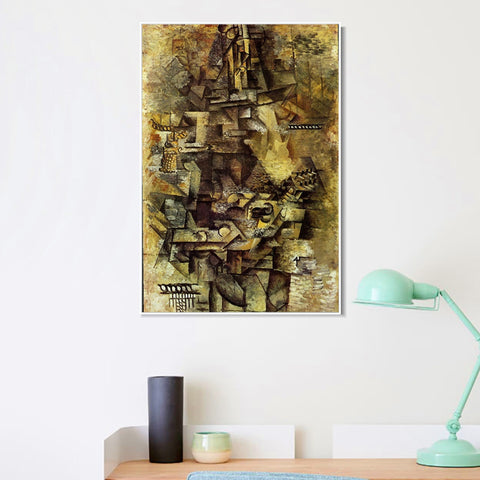 INVIN ART Framed Canvas Giclee Print Art 1911 La mandoliniste by Pablo Picasso Wall Art Living Room Home Office Decorations