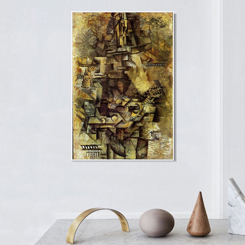 INVIN ART Framed Canvas Giclee Print Art 1911 La mandoliniste by Pablo Picasso Wall Art Living Room Home Office Decorations