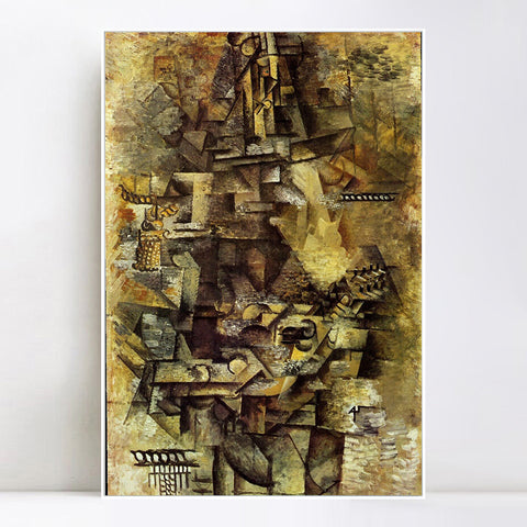 INVIN ART Framed Canvas Giclee Print Art 1911 La mandoliniste by Pablo Picasso Wall Art Living Room Home Office Decorations