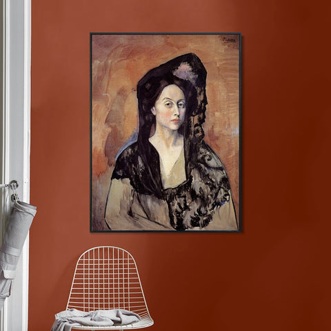 INVIN ART Framed Canvas Giclee Print Art 1905 Portrait de Madame Benedetta Canals by Pablo Picasso Wall Art Living Room Home Office Decorations