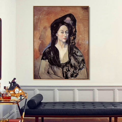 INVIN ART Framed Canvas Giclee Print Art 1905 Portrait de Madame Benedetta Canals by Pablo Picasso Wall Art Living Room Home Office Decorations