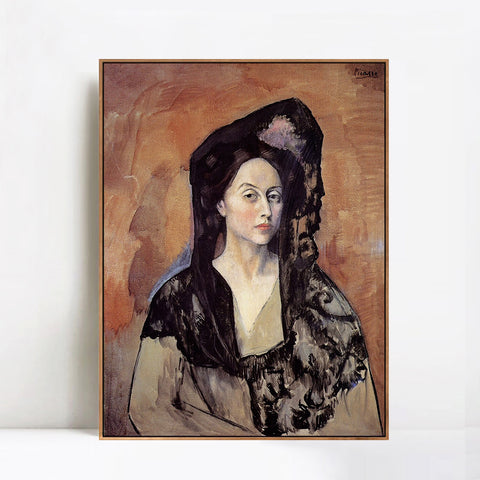 INVIN ART Framed Canvas Giclee Print Art 1905 Portrait de Madame Benedetta Canals by Pablo Picasso Wall Art Living Room Home Office Decorations