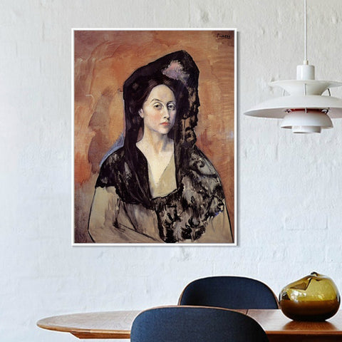 INVIN ART Framed Canvas Giclee Print Art 1905 Portrait de Madame Benedetta Canals by Pablo Picasso Wall Art Living Room Home Office Decorations