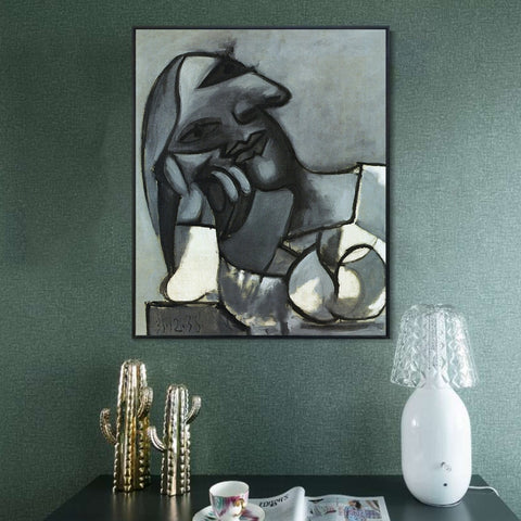 INVIN ART Framed Canvas Giclee Print Art 1938 Buste de femme accoud by Pablo Picasso Wall Art Living Room Home Office Decorations