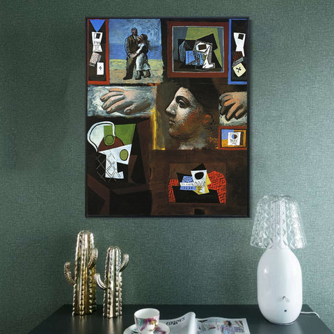 INVIN ART Framed Canvas Giclee Print Art Series#80 by Pablo Picasso Wall Art Living Room Home Office Decorations