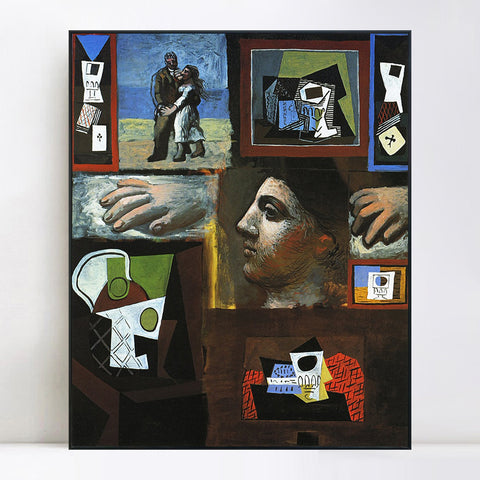 INVIN ART Framed Canvas Giclee Print Art Series#80 by Pablo Picasso Wall Art Living Room Home Office Decorations