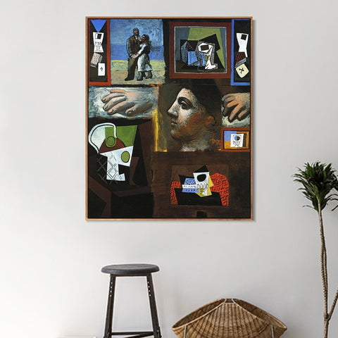 INVIN ART Framed Canvas Giclee Print Art Series#80 by Pablo Picasso Wall Art Living Room Home Office Decorations