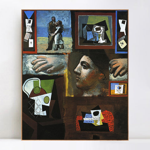 INVIN ART Framed Canvas Giclee Print Art Series#80 by Pablo Picasso Wall Art Living Room Home Office Decorations