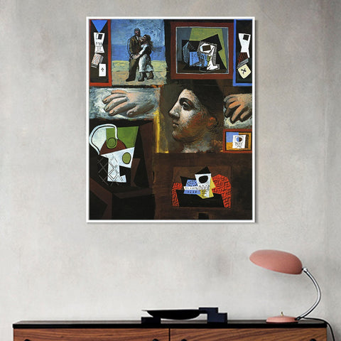 INVIN ART Framed Canvas Giclee Print Art Series#80 by Pablo Picasso Wall Art Living Room Home Office Decorations