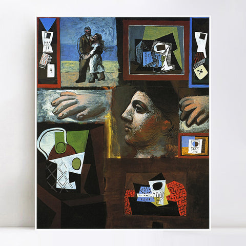 INVIN ART Framed Canvas Giclee Print Art Series#80 by Pablo Picasso Wall Art Living Room Home Office Decorations