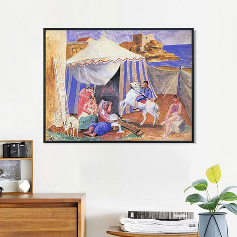 INVIN ART Framed Canvas Giclee Print Art 1922 Cirque forain by Pablo Picasso Wall Art Living Room Home Office Decorations