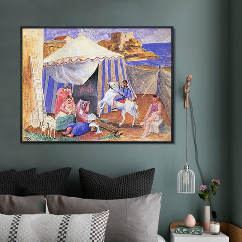 INVIN ART Framed Canvas Giclee Print Art 1922 Cirque forain by Pablo Picasso Wall Art Living Room Home Office Decorations