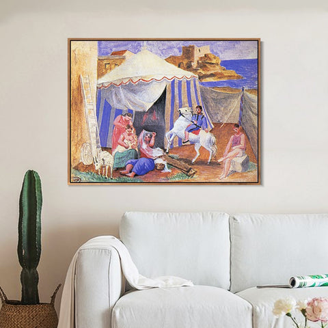 INVIN ART Framed Canvas Giclee Print Art 1922 Cirque forain by Pablo Picasso Wall Art Living Room Home Office Decorations