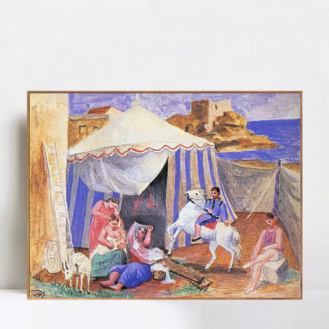 INVIN ART Framed Canvas Giclee Print Art 1922 Cirque forain by Pablo Picasso Wall Art Living Room Home Office Decorations