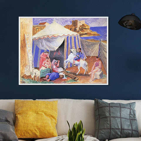 INVIN ART Framed Canvas Giclee Print Art 1922 Cirque forain by Pablo Picasso Wall Art Living Room Home Office Decorations
