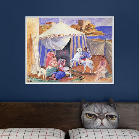 INVIN ART Framed Canvas Giclee Print Art 1922 Cirque forain by Pablo Picasso Wall Art Living Room Home Office Decorations