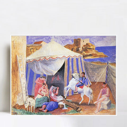 INVIN ART Framed Canvas Giclee Print Art 1922 Cirque forain by Pablo Picasso Wall Art Living Room Home Office Decorations