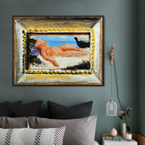 INVIN ART Framed Canvas Giclee Print Art 1922 Nu couch by Pablo Picasso Wall Art Living Room Home Office Decorations