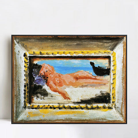 INVIN ART Framed Canvas Giclee Print Art 1922 Nu couch by Pablo Picasso Wall Art Living Room Home Office Decorations