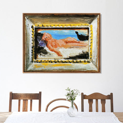 INVIN ART Framed Canvas Giclee Print Art 1922 Nu couch by Pablo Picasso Wall Art Living Room Home Office Decorations