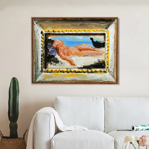 INVIN ART Framed Canvas Giclee Print Art 1922 Nu couch by Pablo Picasso Wall Art Living Room Home Office Decorations