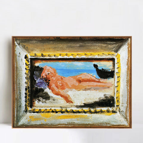 INVIN ART Framed Canvas Giclee Print Art 1922 Nu couch by Pablo Picasso Wall Art Living Room Home Office Decorations