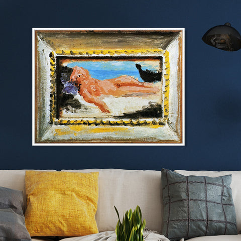 INVIN ART Framed Canvas Giclee Print Art 1922 Nu couch by Pablo Picasso Wall Art Living Room Home Office Decorations