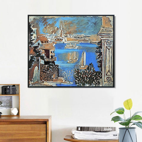 INVIN ART Framed Canvas Giclee Print Art 1922 Paysage de Dinard by Pablo Picasso Wall Art Living Room Home Office Decorations