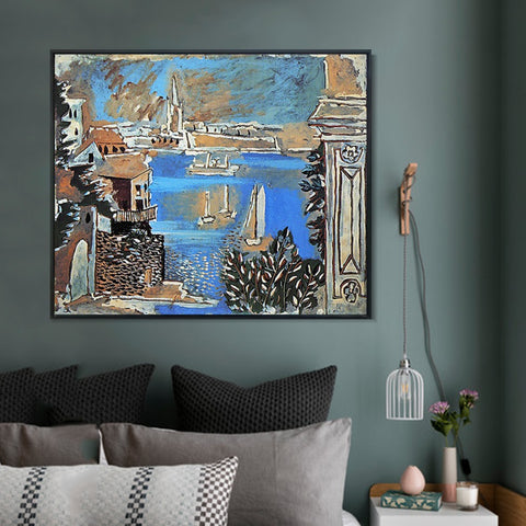 INVIN ART Framed Canvas Giclee Print Art 1922 Paysage de Dinard by Pablo Picasso Wall Art Living Room Home Office Decorations