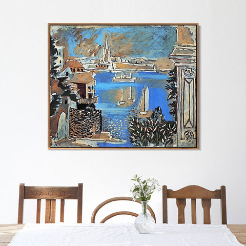 INVIN ART Framed Canvas Giclee Print Art 1922 Paysage de Dinard by Pablo Picasso Wall Art Living Room Home Office Decorations