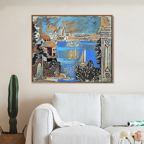 INVIN ART Framed Canvas Giclee Print Art 1922 Paysage de Dinard by Pablo Picasso Wall Art Living Room Home Office Decorations