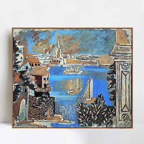 INVIN ART Framed Canvas Giclee Print Art 1922 Paysage de Dinard by Pablo Picasso Wall Art Living Room Home Office Decorations
