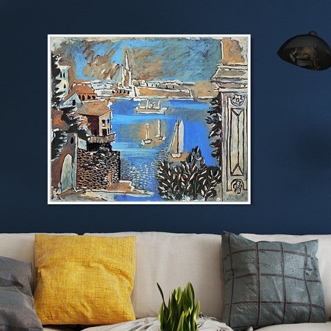 INVIN ART Framed Canvas Giclee Print Art 1922 Paysage de Dinard by Pablo Picasso Wall Art Living Room Home Office Decorations
