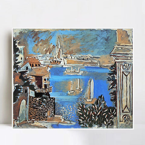 INVIN ART Framed Canvas Giclee Print Art 1922 Paysage de Dinard by Pablo Picasso Wall Art Living Room Home Office Decorations