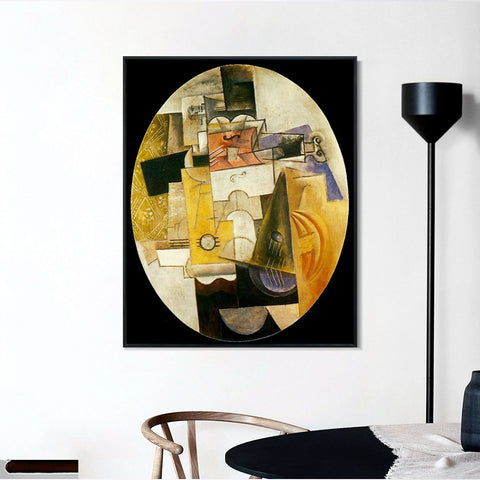 INVIN ART Framed Canvas Giclee Print Art 1913 Instruments de musique by Pablo Picasso Wall Art Living Room Home Office Decorations