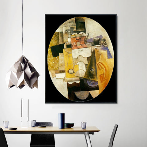 INVIN ART Framed Canvas Giclee Print Art 1913 Instruments de musique by Pablo Picasso Wall Art Living Room Home Office Decorations