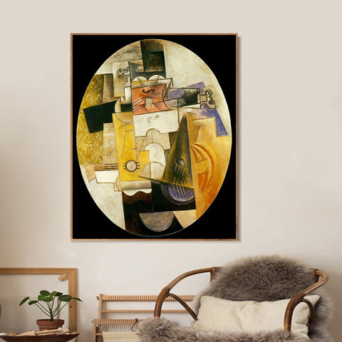 INVIN ART Framed Canvas Giclee Print Art 1913 Instruments de musique by Pablo Picasso Wall Art Living Room Home Office Decorations