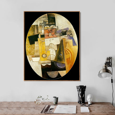 INVIN ART Framed Canvas Giclee Print Art 1913 Instruments de musique by Pablo Picasso Wall Art Living Room Home Office Decorations