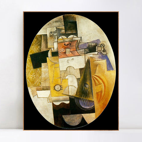 INVIN ART Framed Canvas Giclee Print Art 1913 Instruments de musique by Pablo Picasso Wall Art Living Room Home Office Decorations