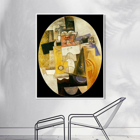 INVIN ART Framed Canvas Giclee Print Art 1913 Instruments de musique by Pablo Picasso Wall Art Living Room Home Office Decorations