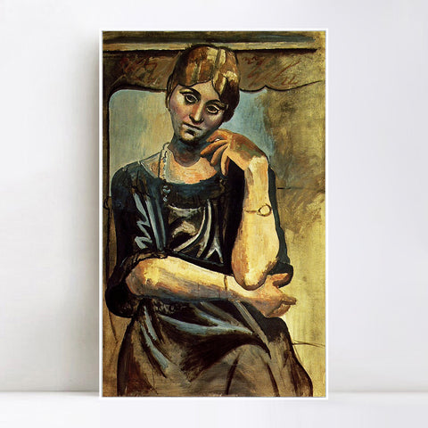 INVIN ART Framed Canvas Giclee Print Art 1917 Olga Kokhlova1 by Pablo Picasso Wall Art Living Room Home Office Decorations