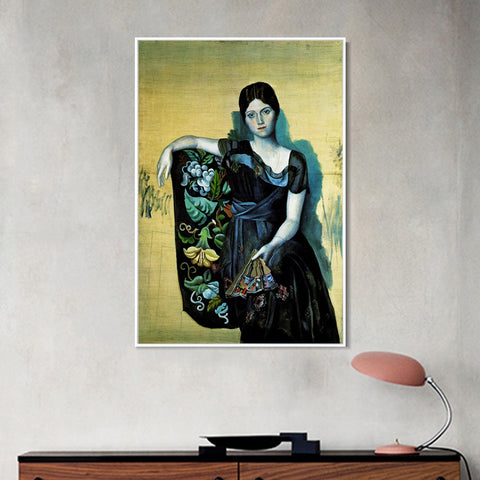 INVIN ART Framed Canvas Giclee Print Art 1917 Portrait d'Olga dans un fauteuil1 by Pablo Picasso Wall Art Living Room Home Office Decorations